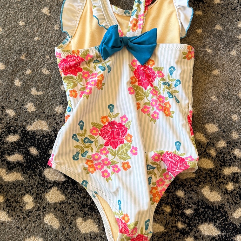 Pink Chicken Floral Ruffle Swimsuit - Picture 3 of 3